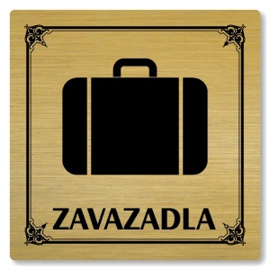 Zavazadla, 80x80mm, zlatá, Nebraska